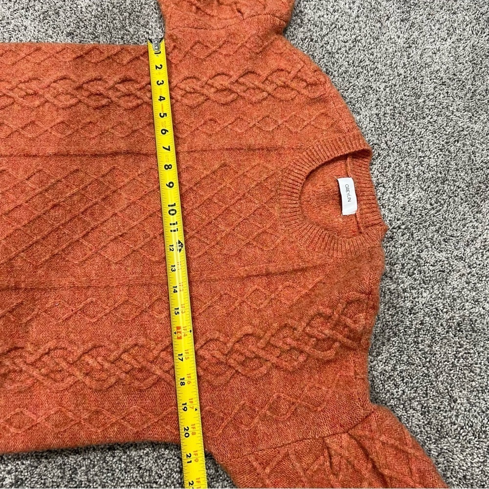 Greylin Henry Waffle Stitch Sweater Knit Tunic Orange Oversized Wool Blend Sz M - Picture 9 of 12